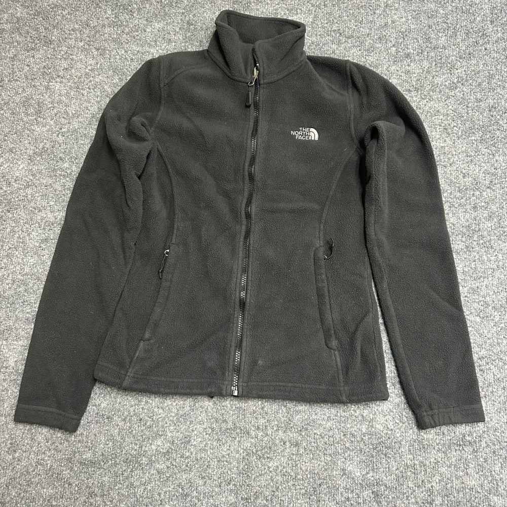 The North Face Fleece Jacket Womens Size XS Black Full Zip TKA 100 Athletic Slim
